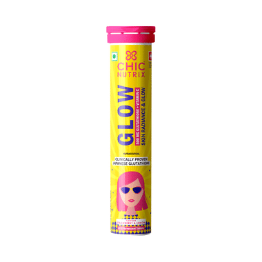 Chicnutrix Glow With Glutathione And Vitamin C For Skin Health | Flavour Strawberry And Lemon Effervescent Tablet