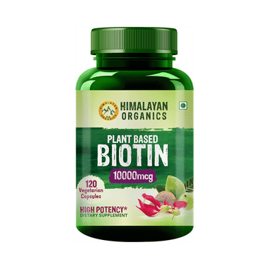 Himalayan Organics Plant Based Biotin 10000mcg | Vegetarian Capsule For Healthy Skin, Hair & Nails