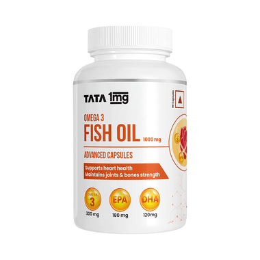 Tata 1mg Fish Oil Capsules | For Heart & Bone Health | Nutritional Supplement