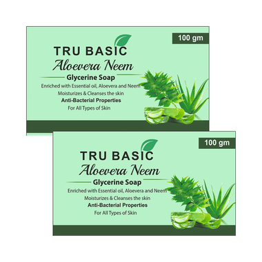 Tru Basic Aloevera Neem Glycerine Soap (100gm Each)