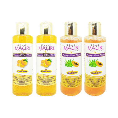 Khadi Mauri Herbal  Papaya & Vitamin C Face Wash (210ml Each)