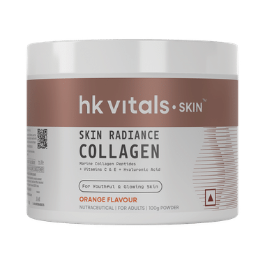 HK Vitals Skin Radiance Skin Collagen | Powder with Vitamin C, E & Biotin | Orange