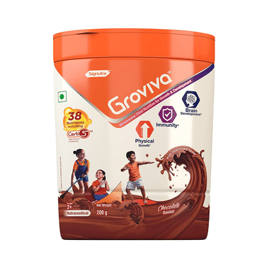 Groviva Child Nutrition For Physical Growth, Brain Development & Immunity | Flavour Chocolate Powder