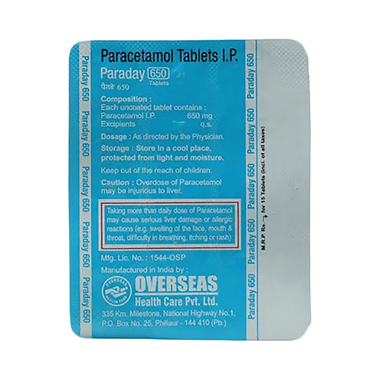 Paraday 650mg Tablet