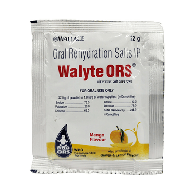 Walyte ORS For Instant Hydration & Electrolyte Balance | Flavour Powder Mango
