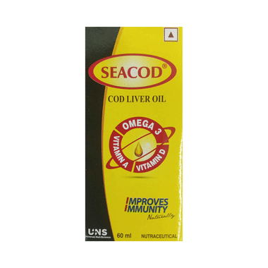 Seacod Cod Liver Oil with Omega 3, Vitamin A, Vitamin D, for Kids and Adults Oil