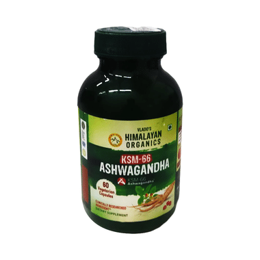 Vlado's Himalayan Organics KSM-66 Ashwagandha 1000mg Vegetarian Capsule | For Energy & Stress Management