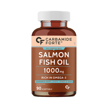 Carbamide Forte Salmon Fish Oil With 1000mg | Rich In Omega 3 | | Softgel Capsule For Heart, Joints, Bones & Skin Health