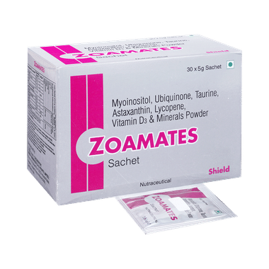 Zoamates Powder With Ubiquinone, Myoinositol, Lycopene, Vitamin D3 & Minerals