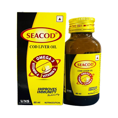 Seacod Cod Liver Oil |Omega-3, Vitamins D & A| Immune & Hearth Health | Brain & Joint Support