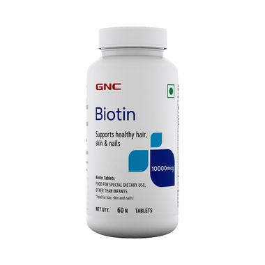 GNC Biotin 10000mcg For Healthy Hair, Skin & Nails | Tablet