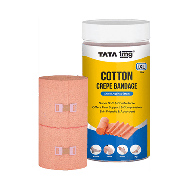 Cotton Crepe Bandage | Durable Elastic Bandage For Sprains, Strains & Injuries | By Tata 1mg 15cm