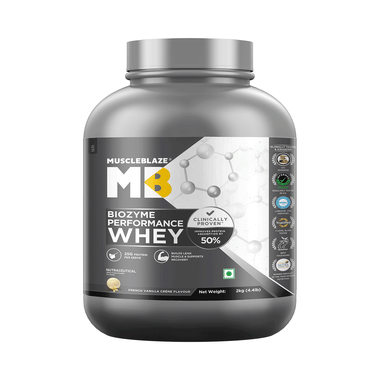 MuscleBlaze Biozyme Performance Whey Protein Powder | Flavour French Vanilla Creme