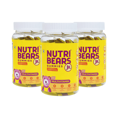 NutriBears Jr. Multivitamin Growth & Immunity Support Gummies  (30 Each) Strawberry & Orange