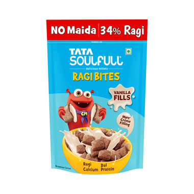 Tata Soulfull Ragi Bites Choco Fills, No Maida, Delicious Millets, Breakfast Cereal Vanilla Fills