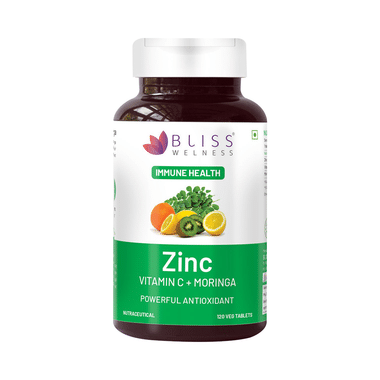 Bliss Welness Immune Health Zinc Vitamin C + Moringa Veg Tablet