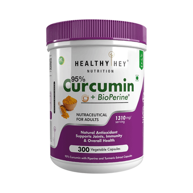 HealthyHey Curcumin With Bioperine Vegetable Capsule With Piperine And Turmeric Extract