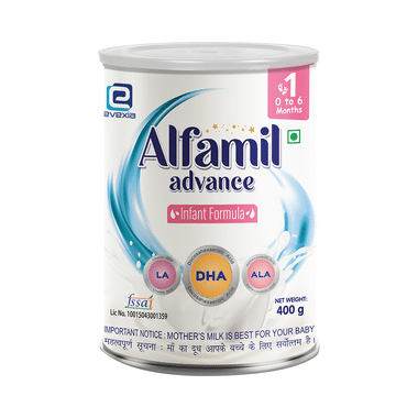 Evexia Alfamil Infant Formula With Omega 3-6-9 (Upto 6 Months)