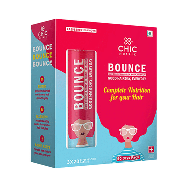 Chicnutrix Bounce Hair Recovery Complex With Biotin & Selenium | Flavour Raspberry Effervescent Tablet