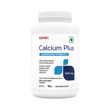 GNC Calcium Plus | With Magnesium & Vitamin D3 For Healthy Bones | Veg Tablet