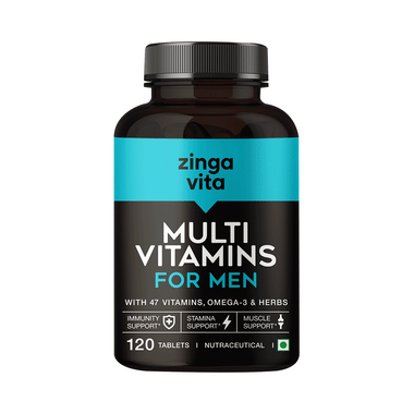 Zingavita Multivitamin For Men with Omega 3 & Herbs | For Immunity & Stamina Support