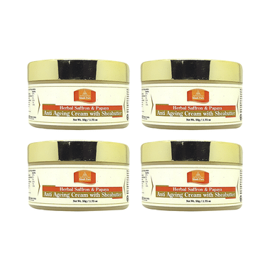 Khadi Pure Herbal Saffron & Papaya Anti Ageing Cream With Sheabutter (50gm Each)