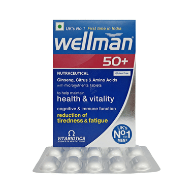 Wellman 50+ Health Supplement for Men | Health & Vitality | Tiredness & Fatigue Tablet