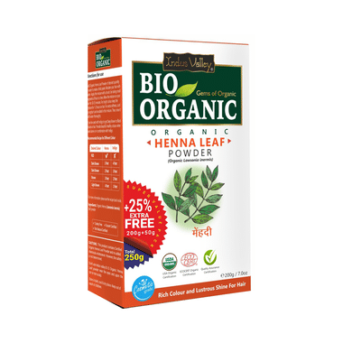 Indus Valley Bio Organic Henna Leaf Powder +25% Extra Free