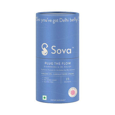Sova Plug The Flow Sachet for Diarrhoea & Upset Stomach  (1gm Each) Berry Iced Tea