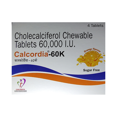 Calcordia 60K Chewable Tablet Orange Sugar Free