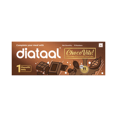 Diataal Chocovits Multivitamins Chewable Tablet I Health Supplement I Tasty + Healthy I for Men, Women & Kids Chocolate