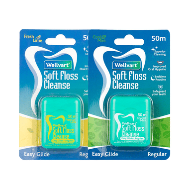 Wellvart Soft Dental Floss Cleanse Fresh Lime + Cool Mint