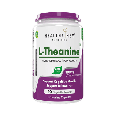 Healthy Hey Nutrition L-Theanine 100mg | Vegetable Capsule For Relaxation & Stress Reduction