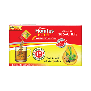 Dabur Honitus Hot Sip Ayurvedic Kaadha | For Cough, Cold & Immunity (4gm Each)