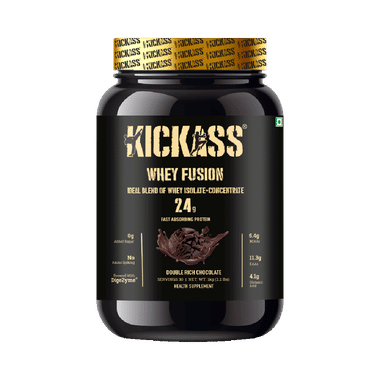 Kickass Whey Fusion Ideal Blend Of Whey Isolate + Concentrate Powder Double Rich Chocolate