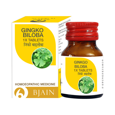 Bjain Ginkgo Biloba 1X Tablet for Memory, Focus & Circulatory Health