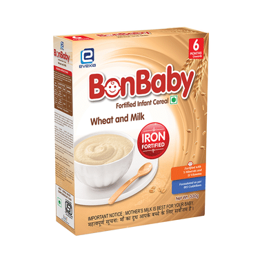 Evexia Bonbaby Fortified Infant Cereal (6 Month Onwards) | Wheat & Milk