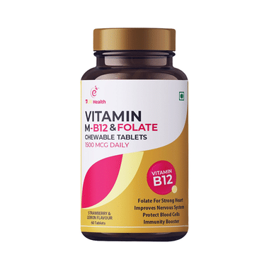 Eur Health Vitamin M-B12 & Folate Chewable Tablet Strawberry & Lemon