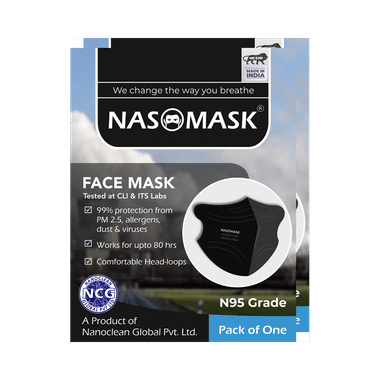 Nasomask Black N95 Grade Filter Anti-Pollution Face Mask