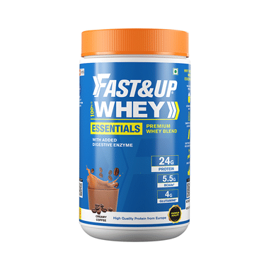 Fast&Up 100% Whey Protein Blend With BCAA & Glutamine For Muscle Support | Flavour Creamy Coffee