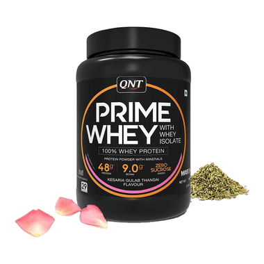 QNT Prime Whey Isolate Powder Kesaria Gulab Thandai