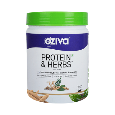 Oziva Protein & Herbs For Men | For Muscle Building, Stamina & Recovery | Chocolate