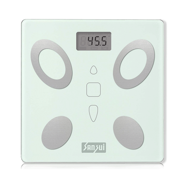 Sansui Electronics Body Fat Analyser, Human Body Weight Machine, Bathroom Weighing Scale (150kg) White