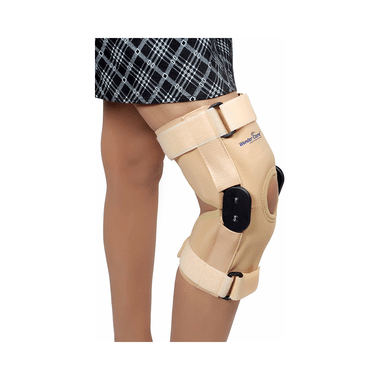 Wonder Care K101, 12 Inch Elastic Knee Support Brace With Hinge Open Patella XL