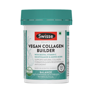 Swisse Beauty Vegan Collagen Builder | With Biotin & Vitamin C For Skin & Antioxidant Benefits | Tablet
