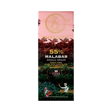 Ambriona 55% Malabar Single Origin Dark Milk Chocolate Sugar Free