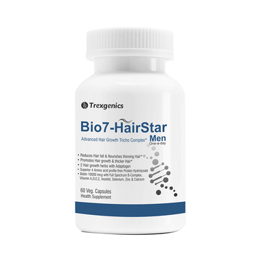 Trexgenics Bio7-Hair Star Men Veg Capsules | With Biotin 10000mg for Hair Growth