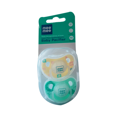 Mee Mee Orthodontic Baby Pacifier Yellow And Green