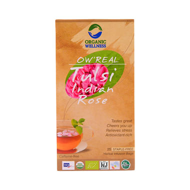 Organic Wellness OW' Real Tulsi Herbal Infusion Bags Indain Rose