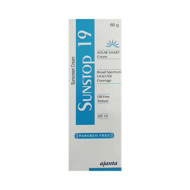 Sunstop 19 Sunscreen | Broad Spectrum UVA/UVB Protection | Oil & Paraben Free Cream